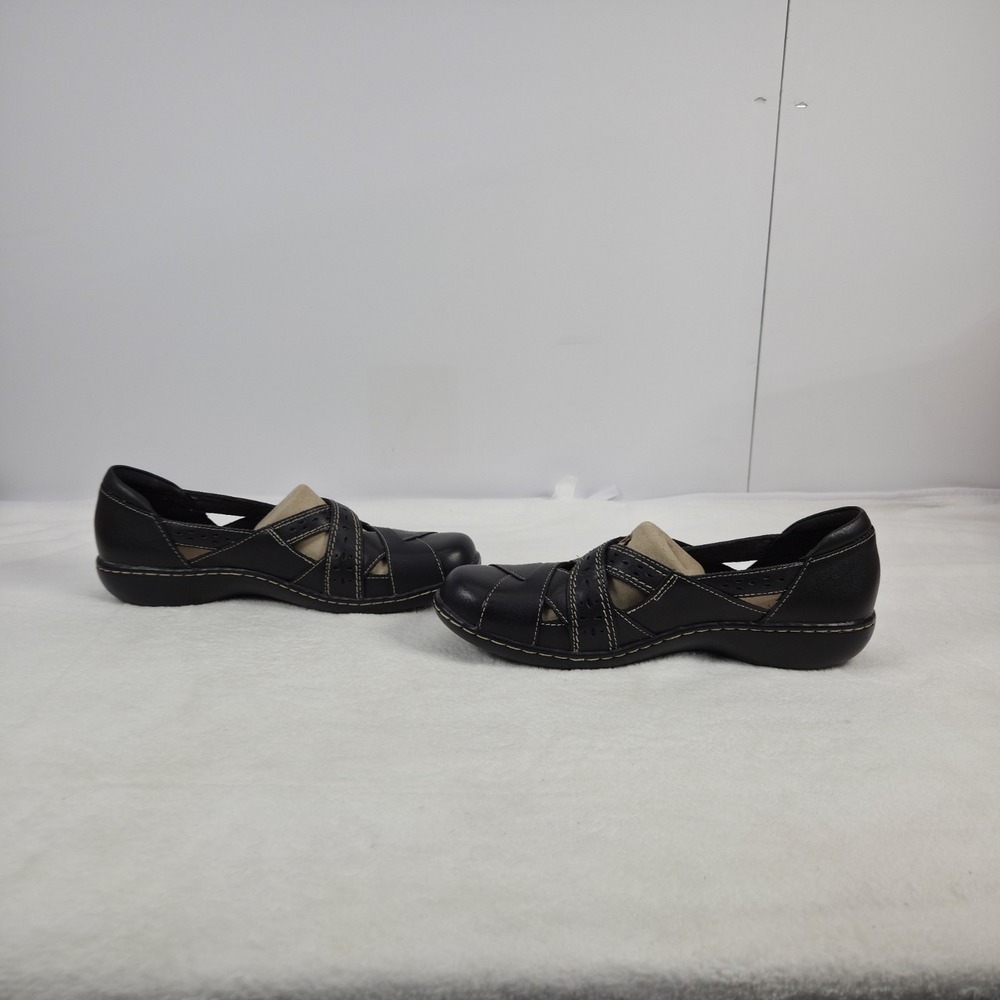 Clarks Women's Size 8.5 M Ashland Spin Q Black Leather Shoes - Picture 6 of 16